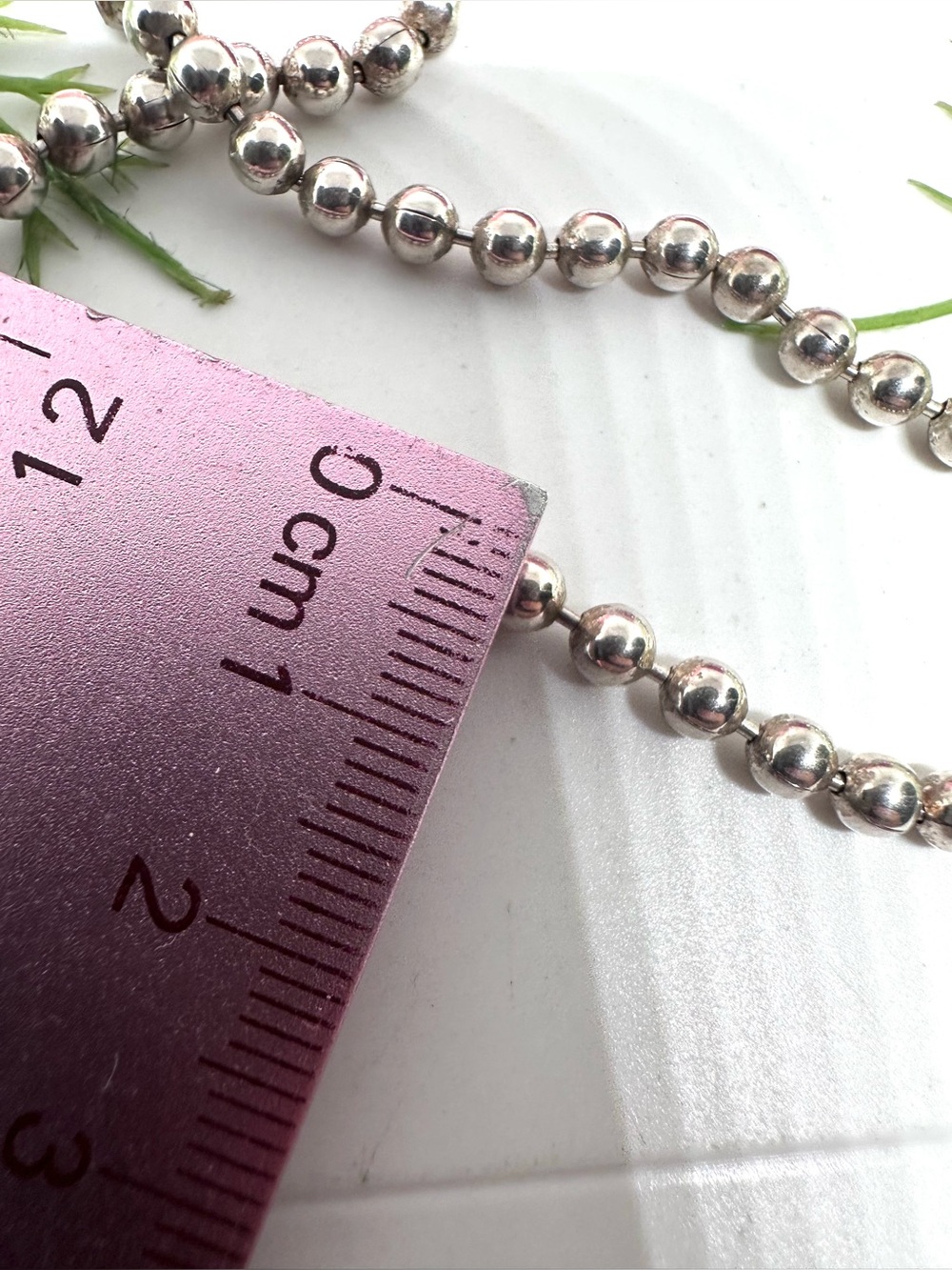 ITALY⚜️Sterling Silver Solid Beaded Ball Chain Necklace - Picture 8 of 8